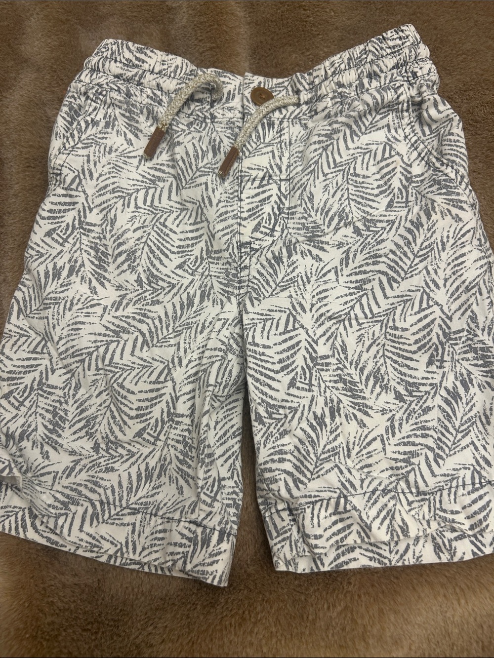 Blue Striped and Blue Leaf-Print Kids Shorts 💥 - Picture 2 of 7